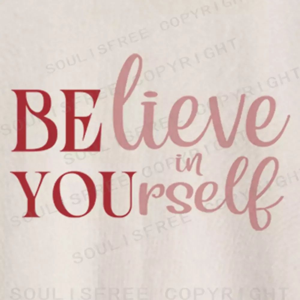 BELIEVE IN YOURSELF Washed Crop T-shirt