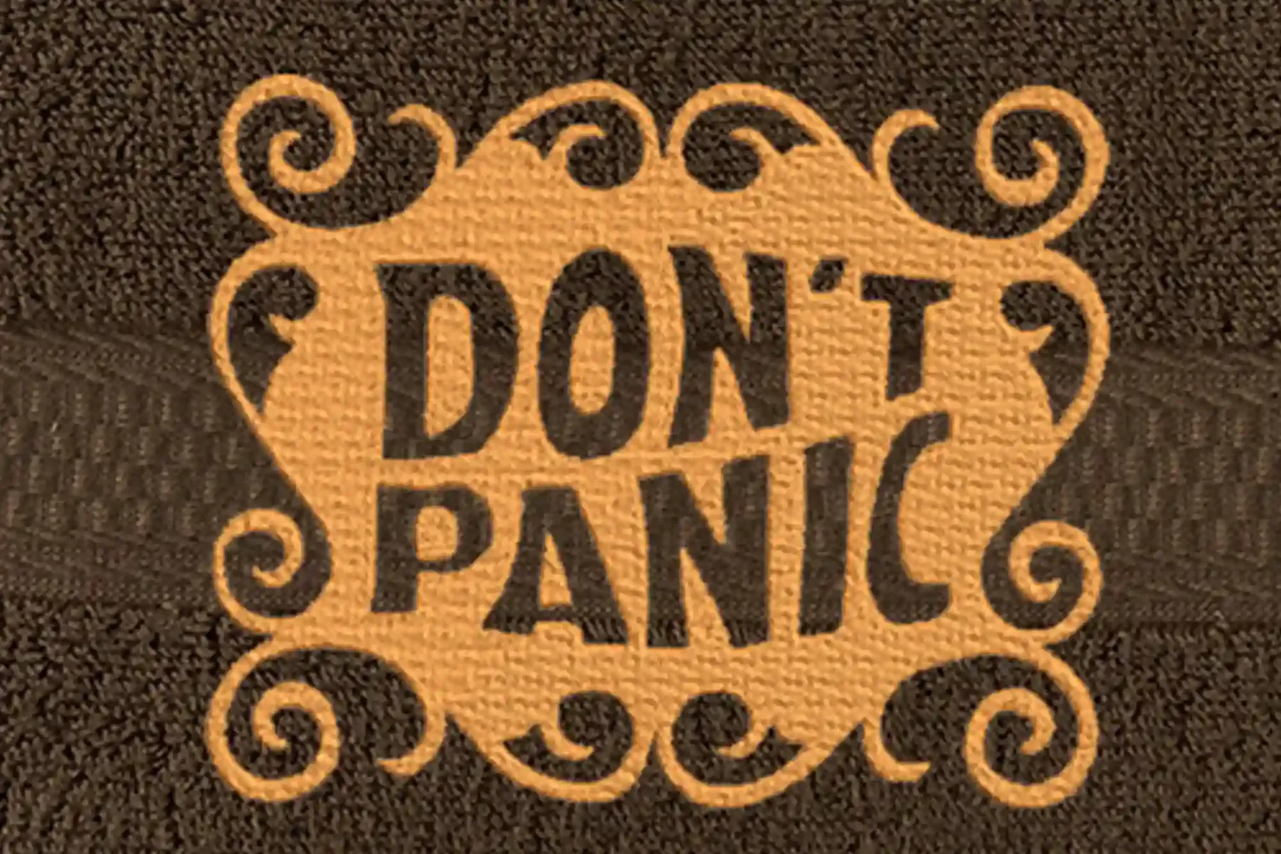 DON'T PANIC Embroidered Hand Towel