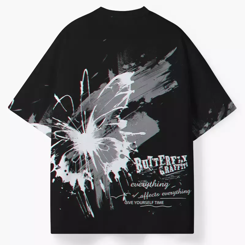 Soulisfree BUTTERFLY GRAFFITI ECO‑PERF Graphic Tee