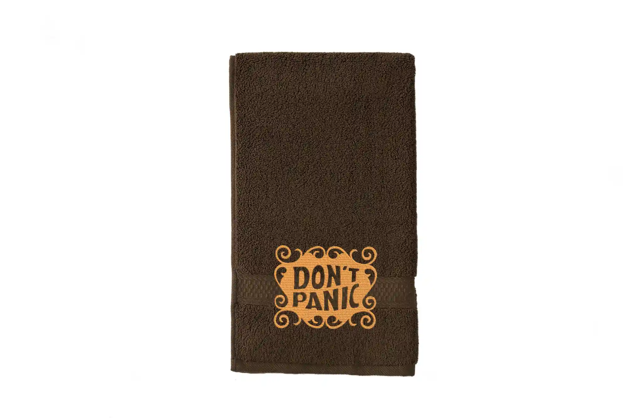 DON'T PANIC Embroidered Hand Towel