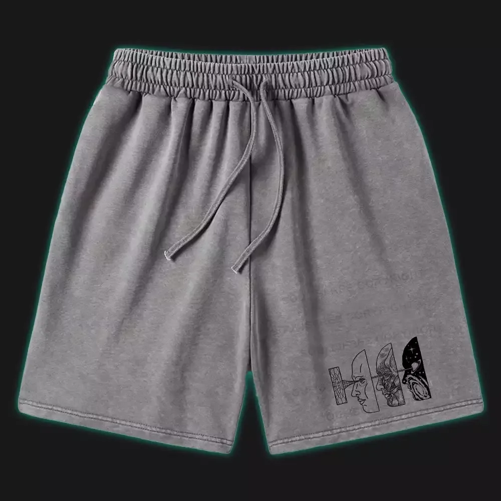 Reality Is Manipulated By Thought Washed Shorts