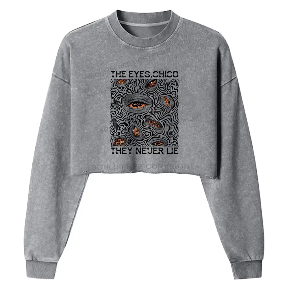 Eyes don't lie Washed T-shirt Washed Cropped Sweatshirt