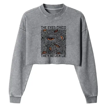 Eyes don't lie Washed T-shirt Washed Cropped Sweatshirt