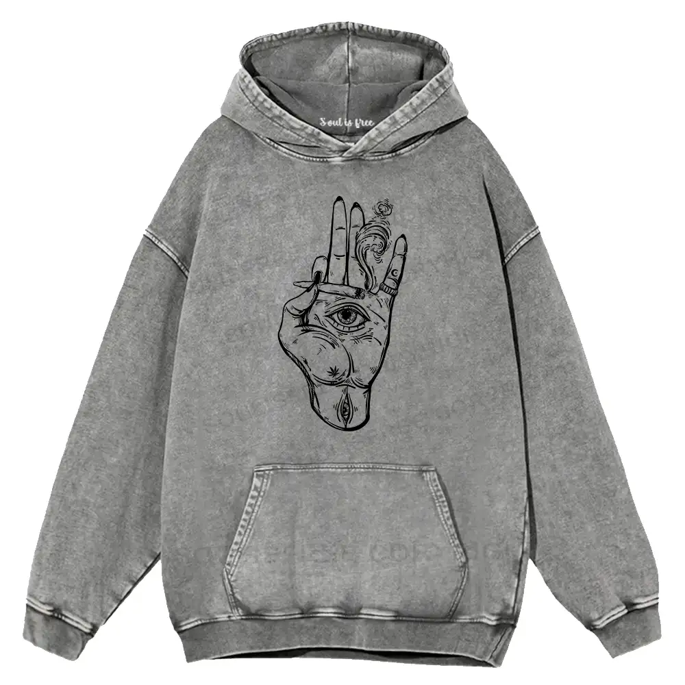 Psychedelic Hand  Washed Hoodie