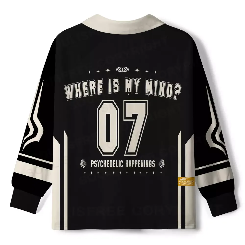 Where Is My Brain Long Sleeve Polo Jersey