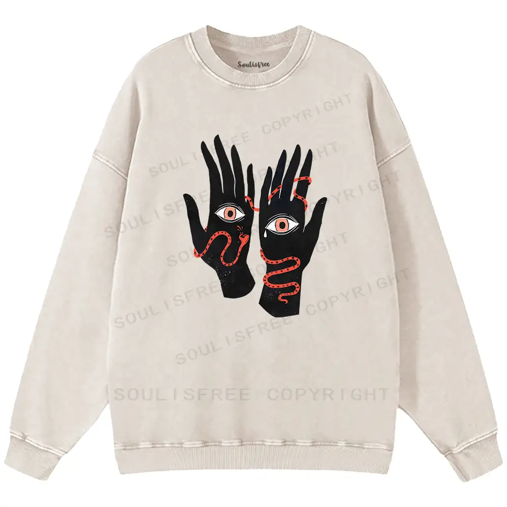 The Eyes Will Not Deceive You Washed Sweatshirts