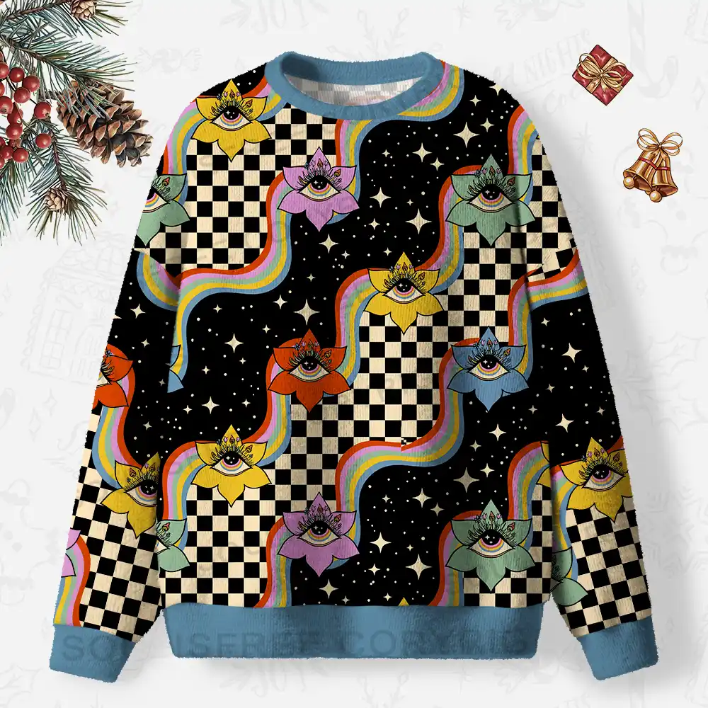 Vision Trip Ugly Christmas Knit Sweatshirt