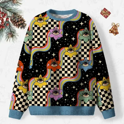 Vision Trip Ugly Christmas Knit Sweatshirt