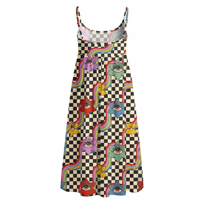 Soulisfree Cosmic Eye Garden Boho Midi Dress