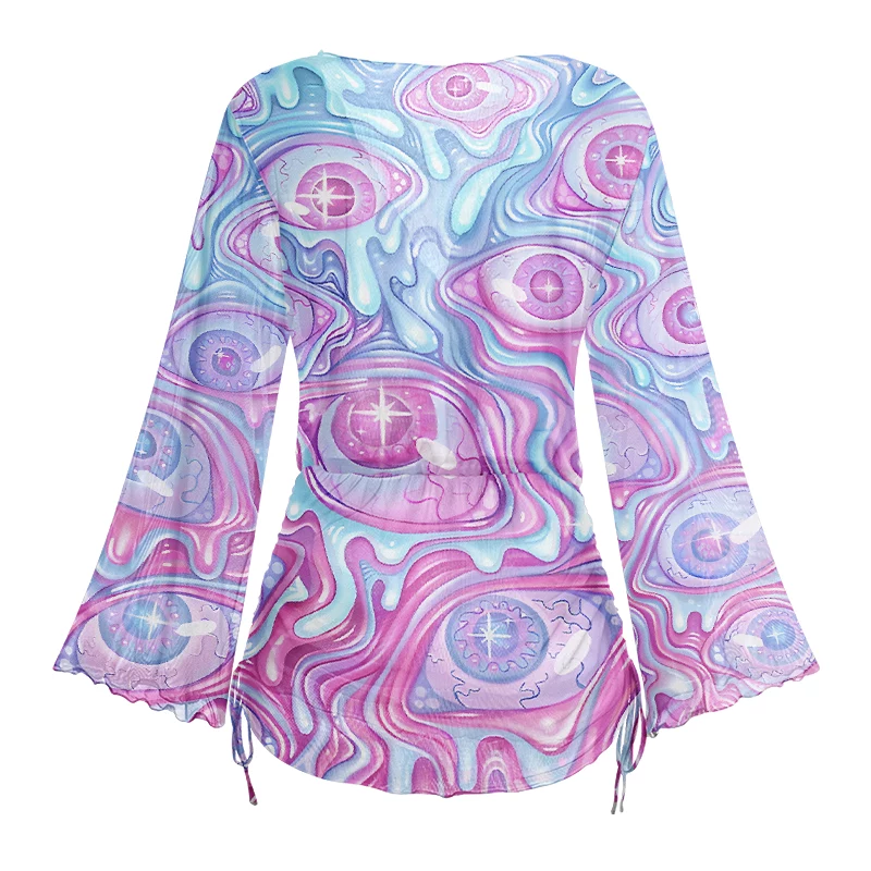 Soulisfree  Pastel Flow Ocular Sheer Mesh Cover Up