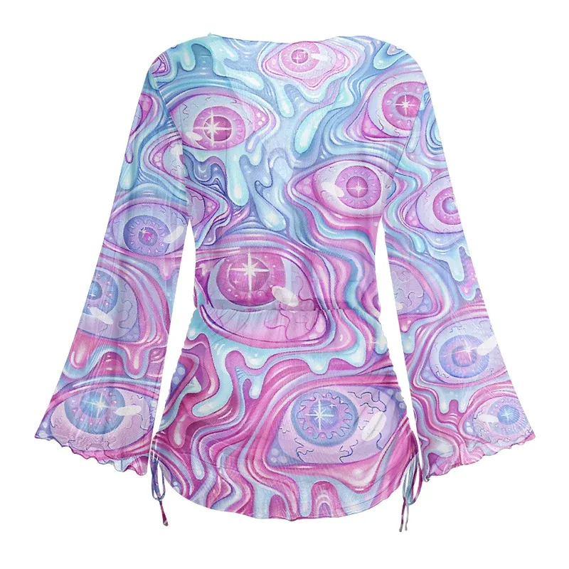 Soulisfree  Pastel Flow Ocular Sheer Mesh Cover Up
