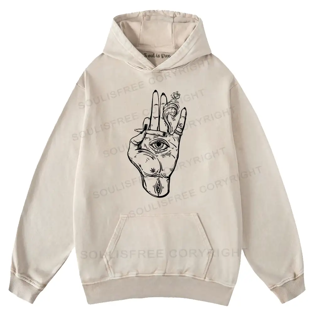 Psychedelic Hand  Washed Hoodie