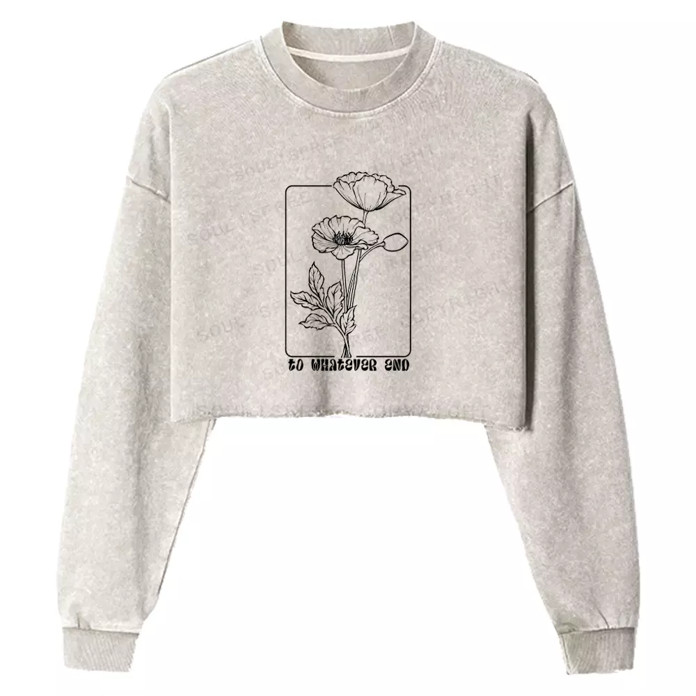 To Whatever End Washed Cropped Sweatshirt