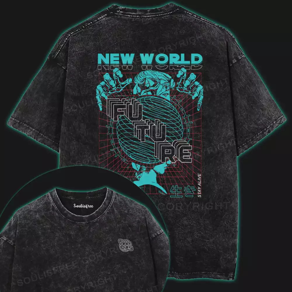 New World Washed Space T-shirt