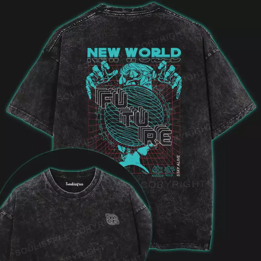 New World Washed Space T-shirt