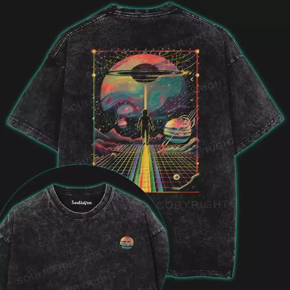 Neon Voyage Washed Space T-shirt