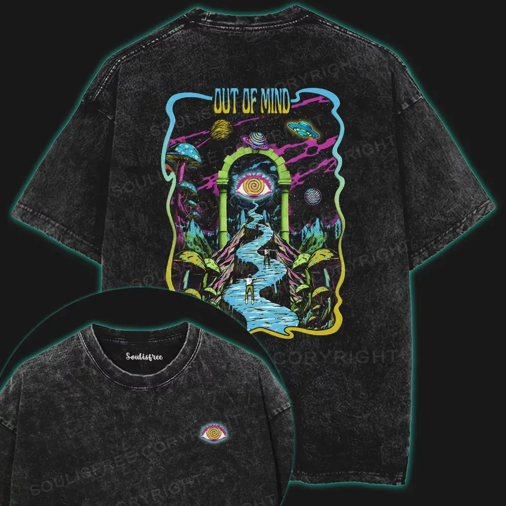 OUT OF MIND Washed Space T-shirt