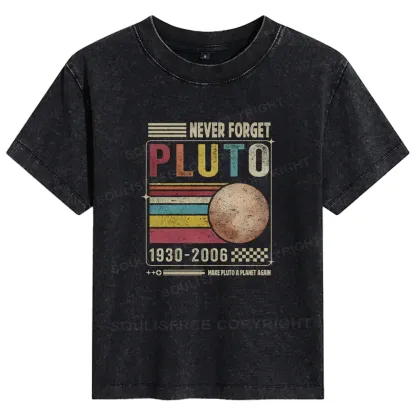 Never Forget Pluto Basic Washed T-shirt