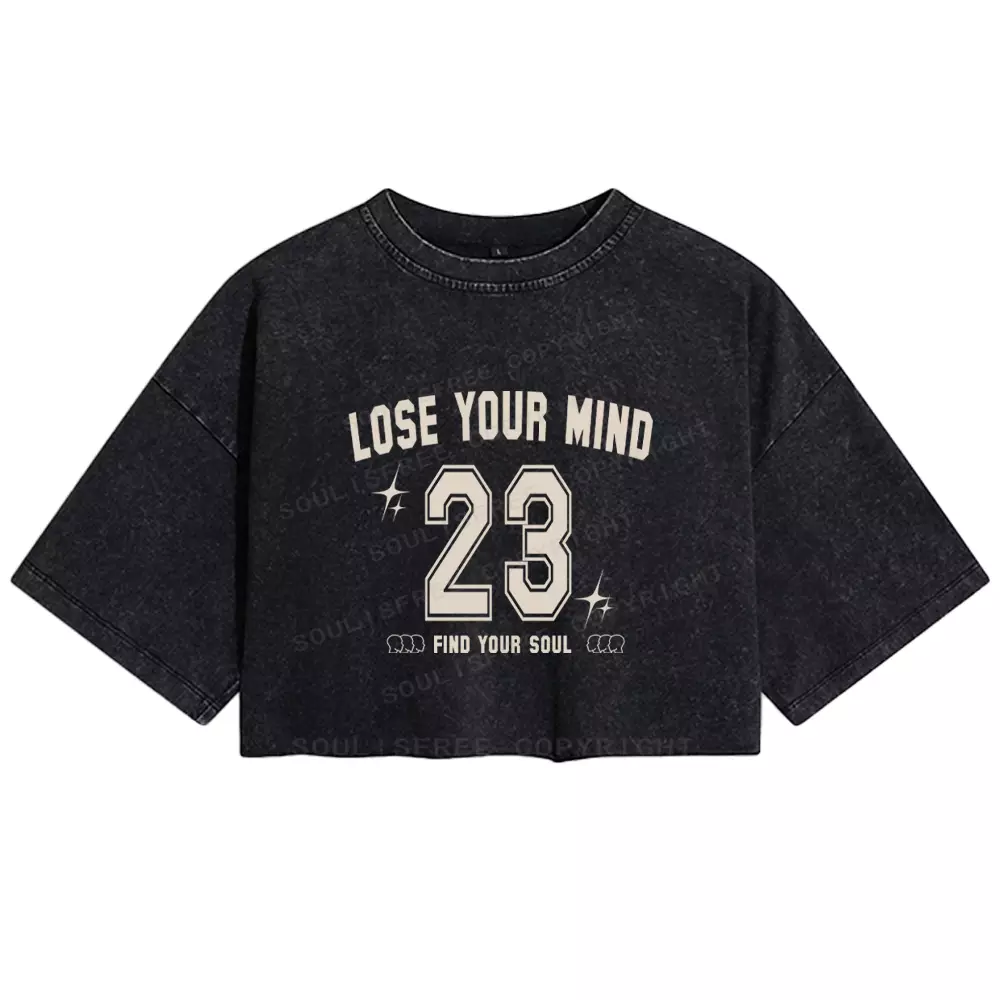 Personalized Lose Mind Washed Crop T-shirt
