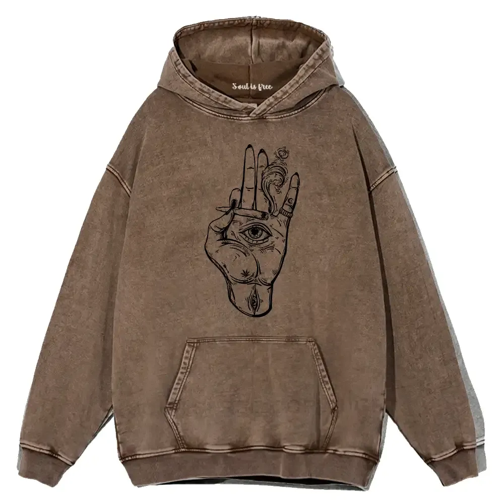 Designed Psychedelic Hand Washed Hoodie