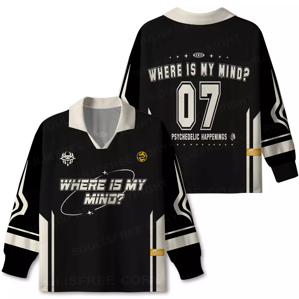 Where Is My Brain Long Sleeve Polo Jersey