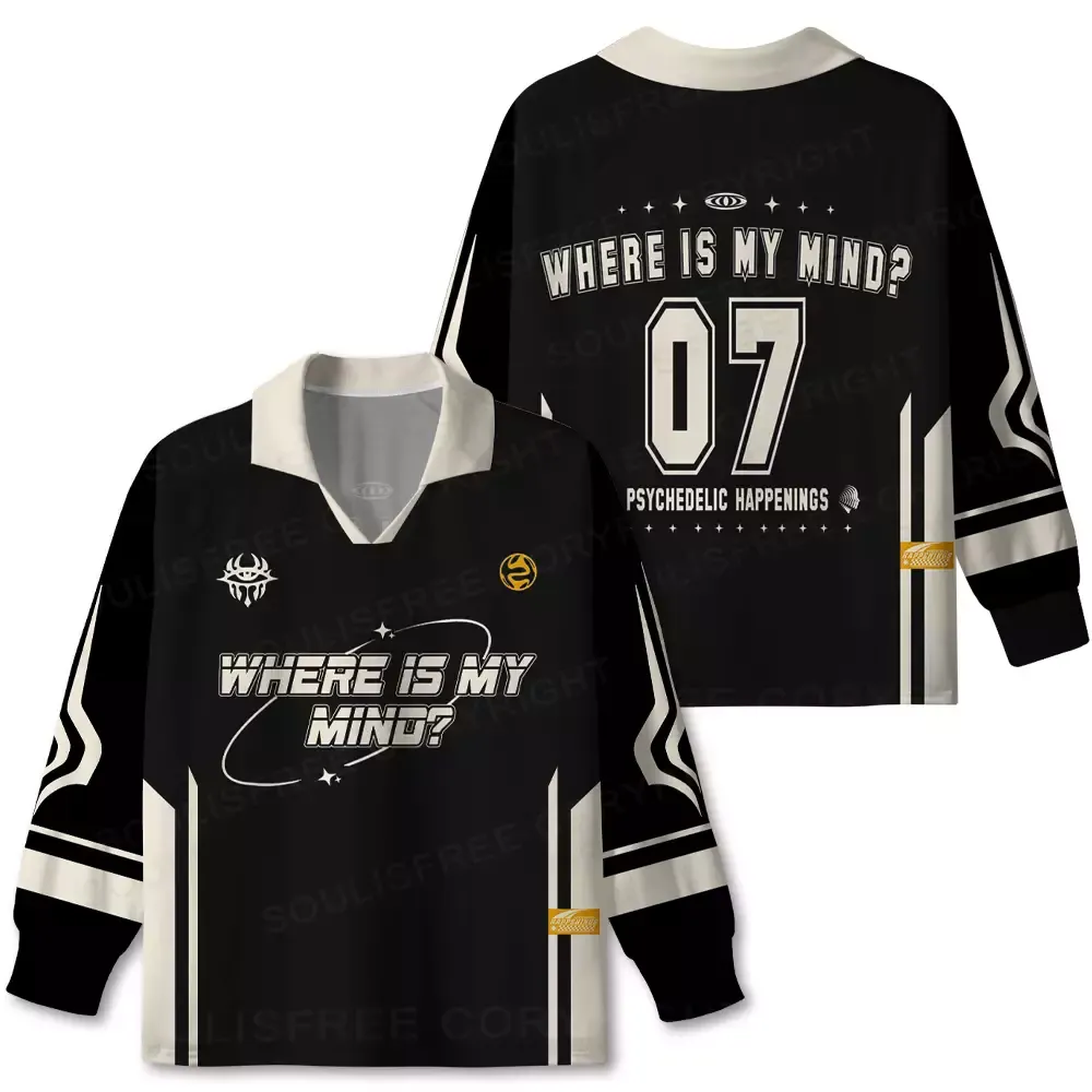 Designed Where Is My Brain Long Sleeve Polo Jersey