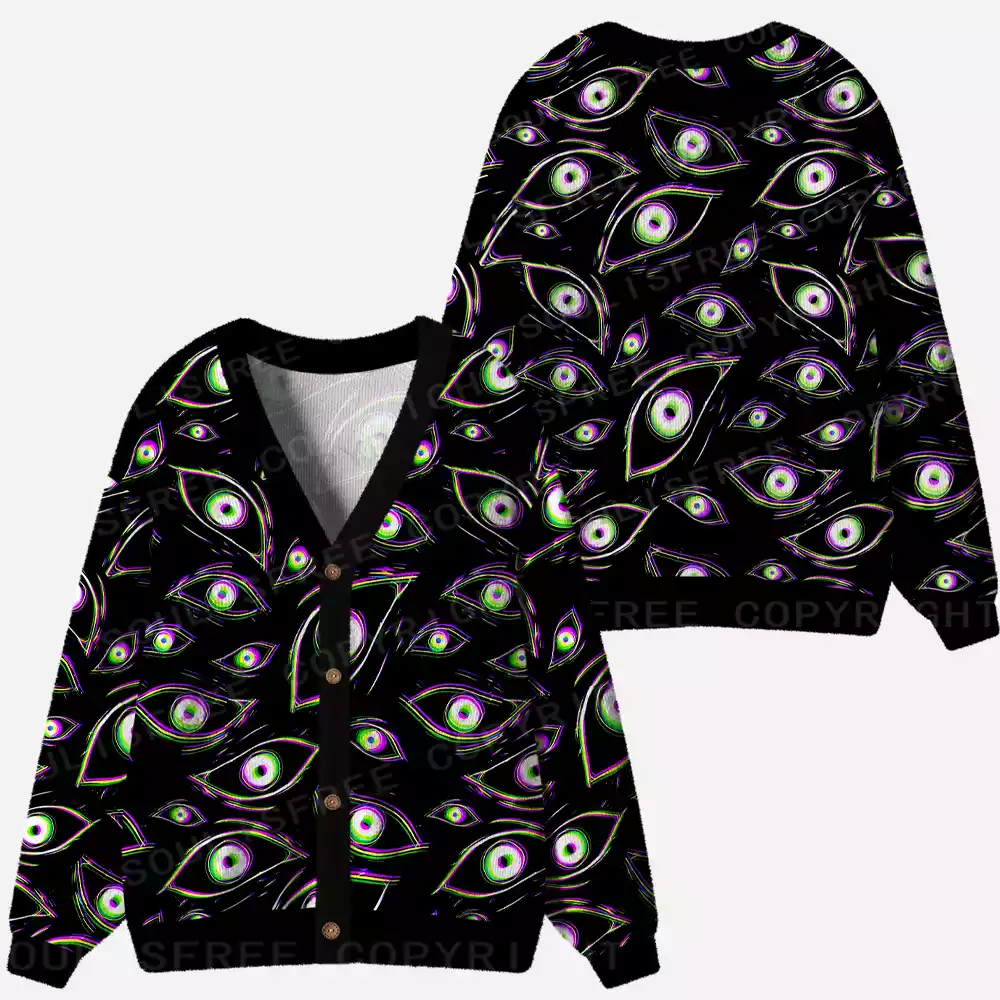 Glitch Vision Ugly Cardigan Sweaters