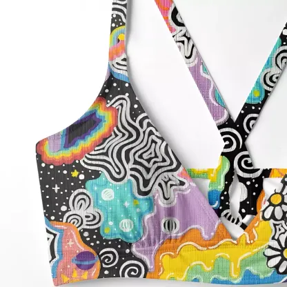 Soulisfree Psychedelic Vortex Collage Glitch Cross Bikini