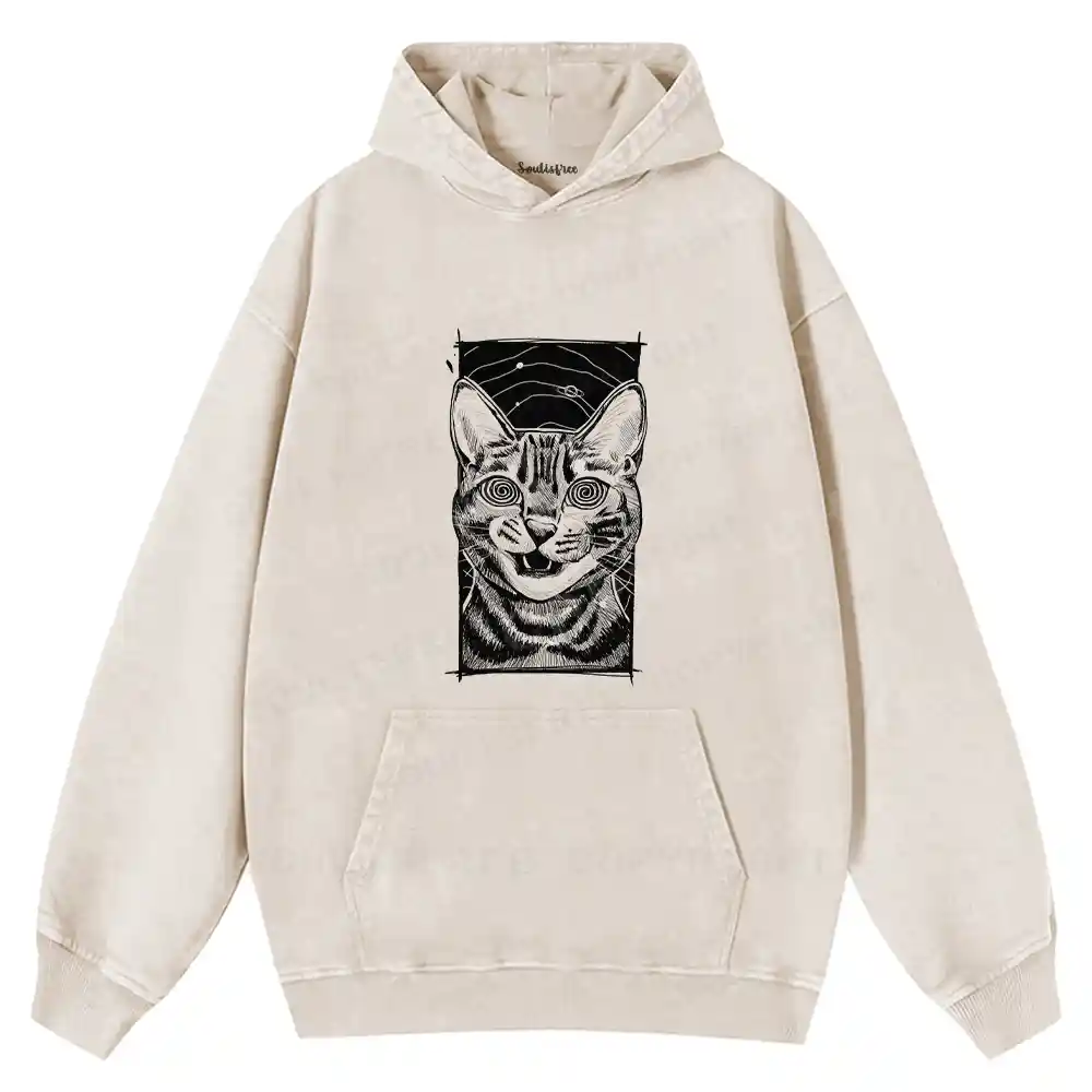 Hypnotic Cat Washed Hoodie