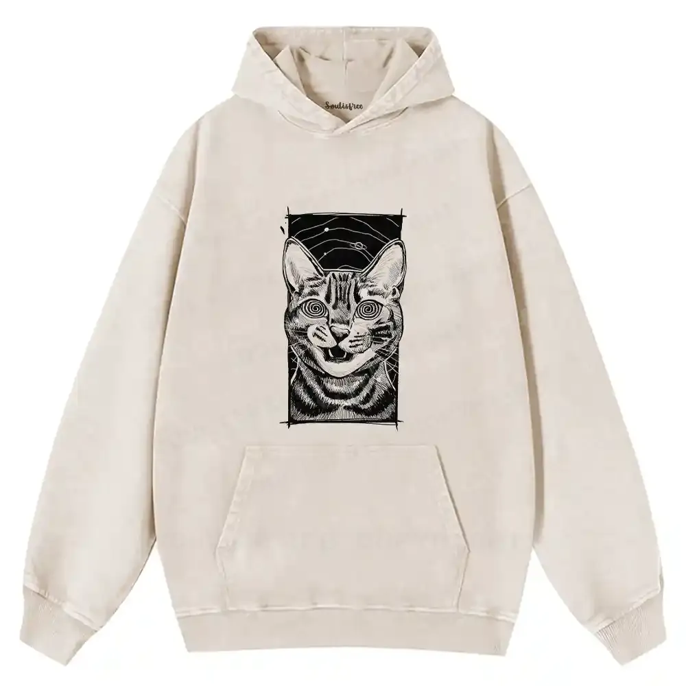Hypnotic Cat Washed Hoodie