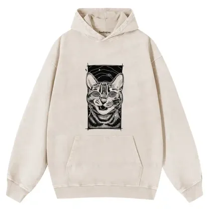 Hypnotic Cat Washed Hoodie