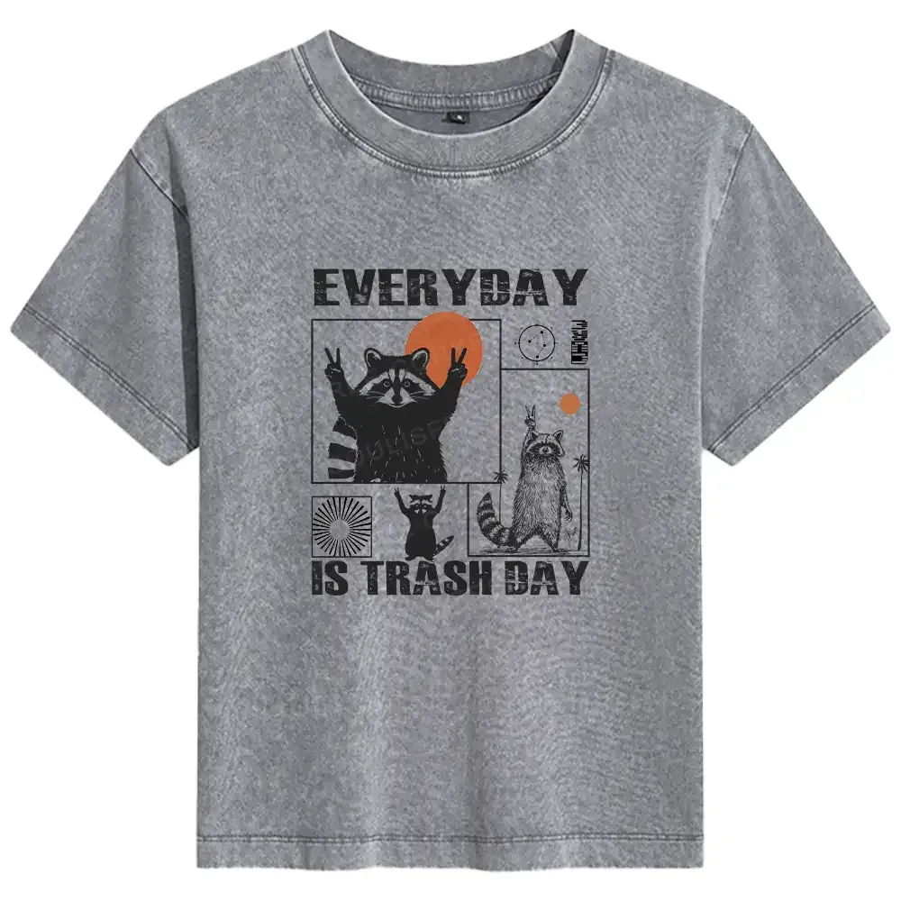 Everyday Is Trash Day Basic Washed T-shirt