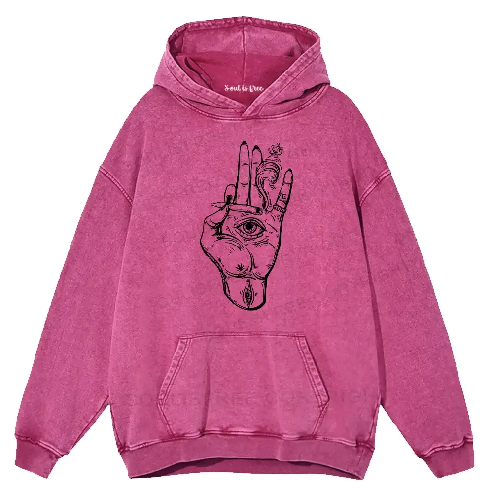 Psychedelic Hand  Washed Hoodie
