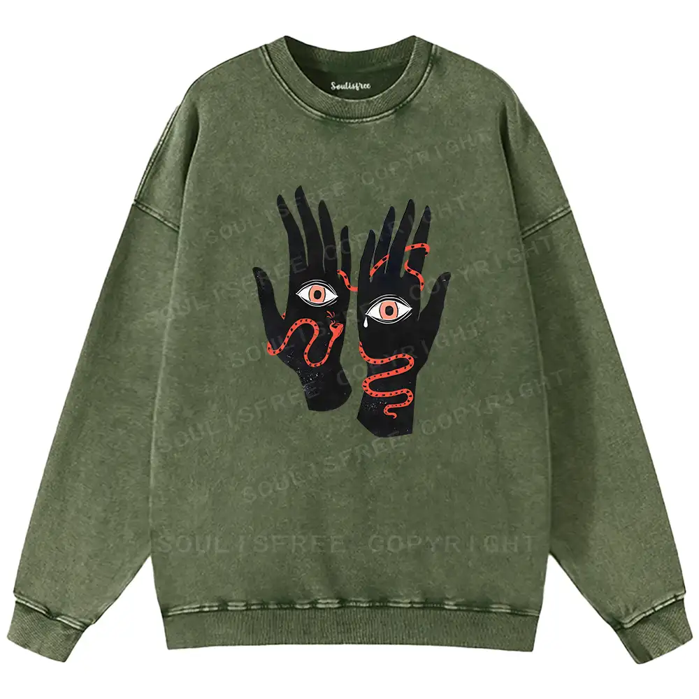 The Eyes Will Not Deceive You Washed Sweatshirts