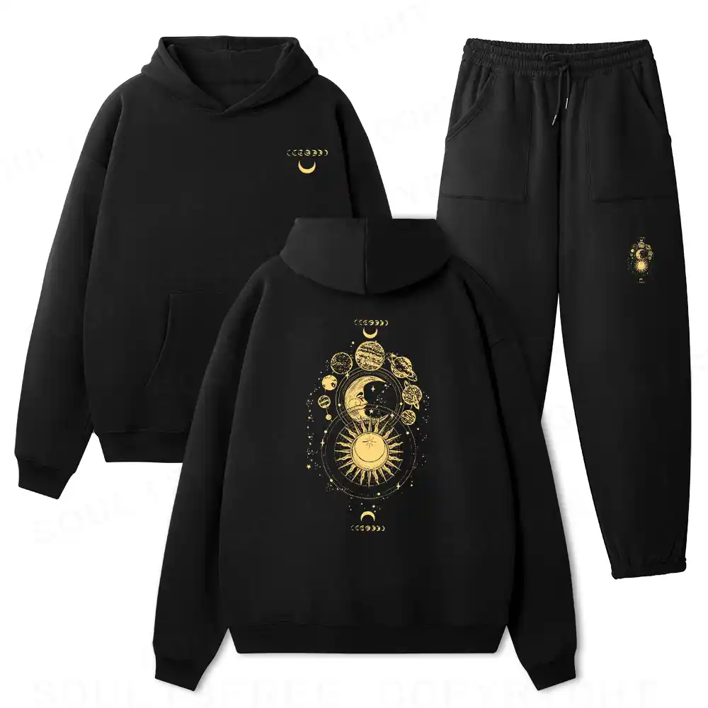 The Golden Cosmos Fleece Hoodie Set