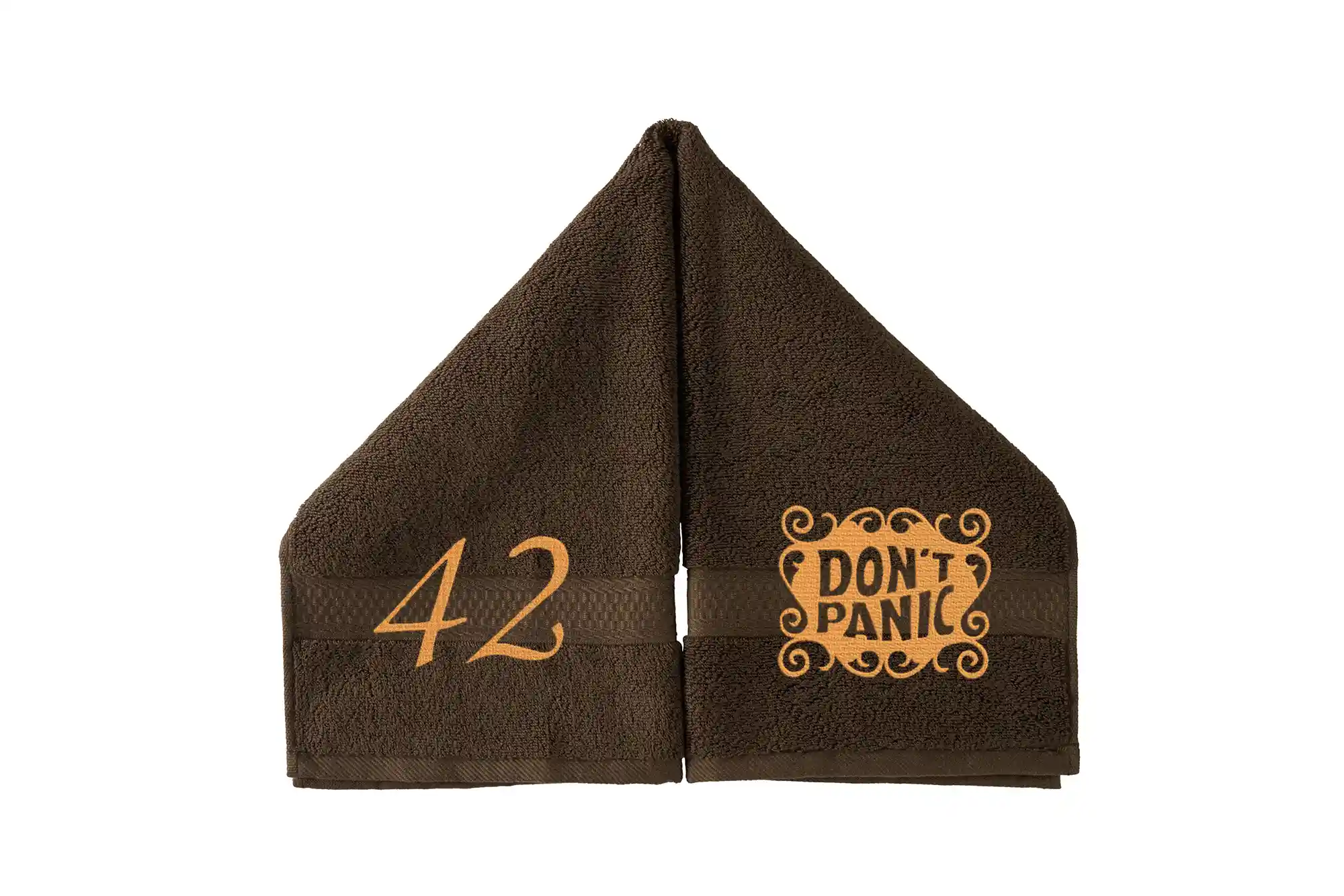 DON'T PANIC Embroidered Hand Towel