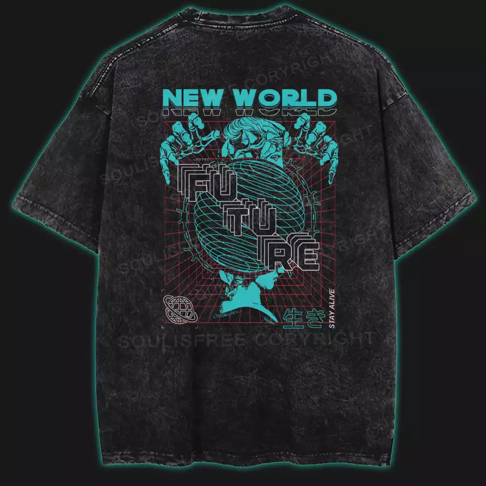 New World Washed Space T-shirt