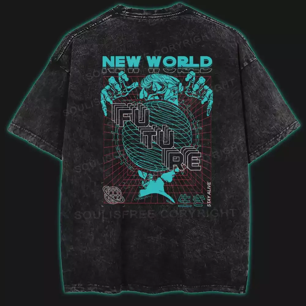 Designed New World Washed Space T-shirt