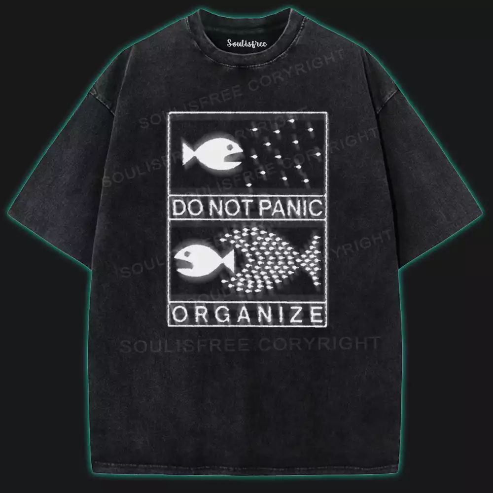 DO NOT PANIC ORGANIZE Washed T-shirt