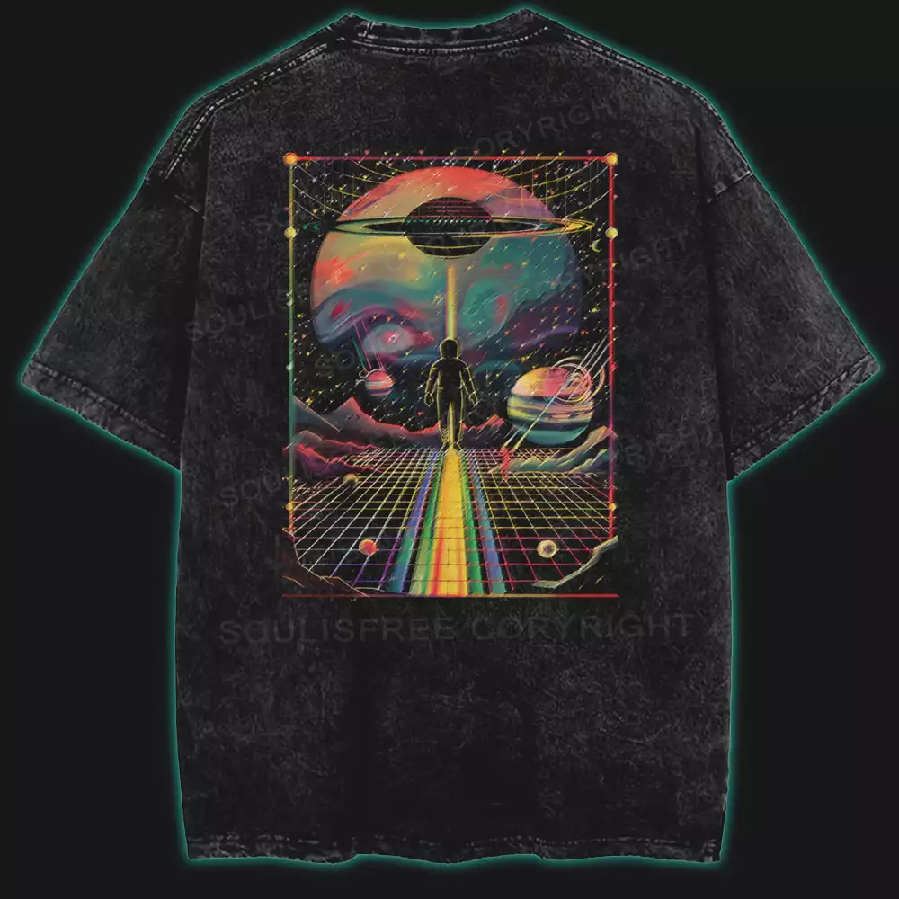 Neon Voyage Washed Space T-shirt