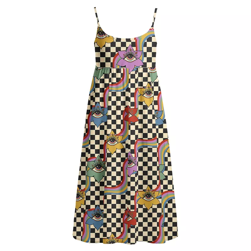 Soulisfree Cosmic Eye Garden Boho Midi Dress