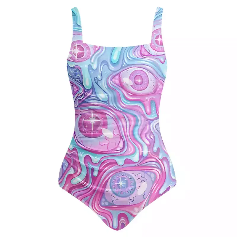 Soulisfree Pastel Flow Ocular One‑Piece Swimsuit