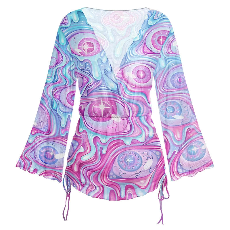 Soulisfree  Pastel Flow Ocular Sheer Mesh Cover Up