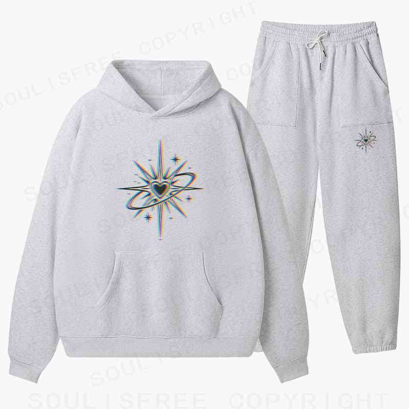 Soulisfree Chromatic Cosmic Love Cotton Fleece Hoodie Set
