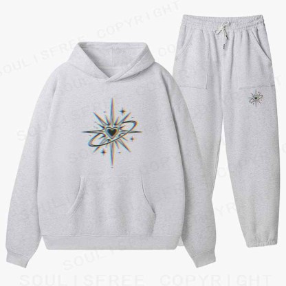 Soulisfree Chromatic Cosmic Love Cotton Fleece Hoodie Set