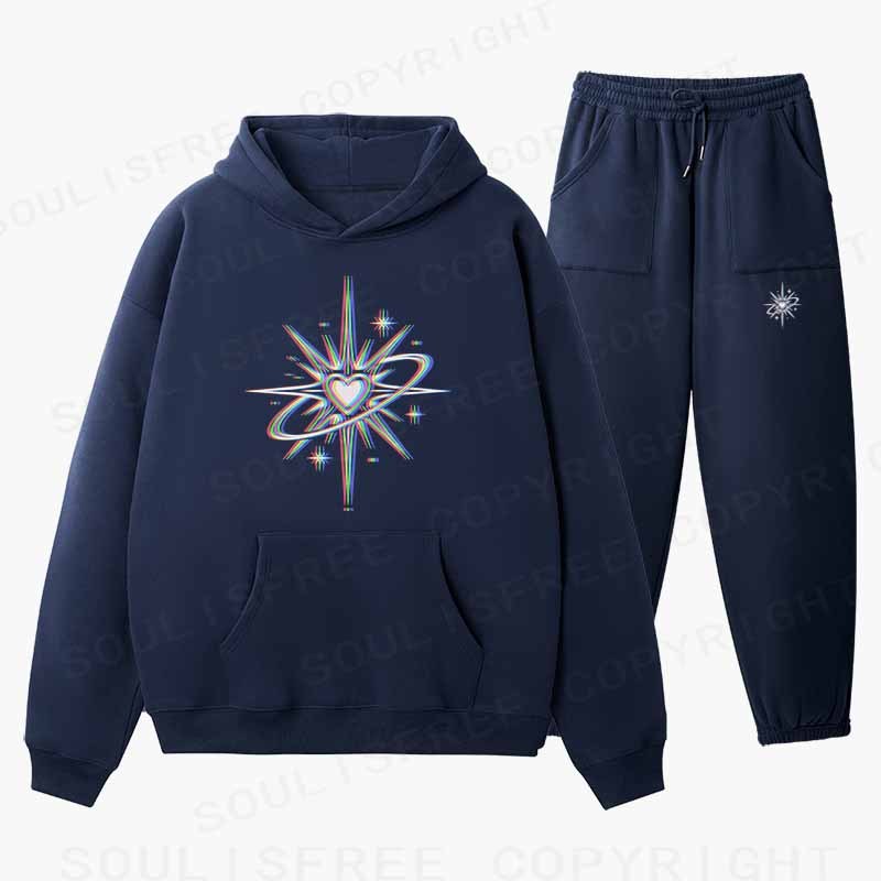 Soulisfree Chromatic Cosmic Love Cotton Fleece Hoodie Set