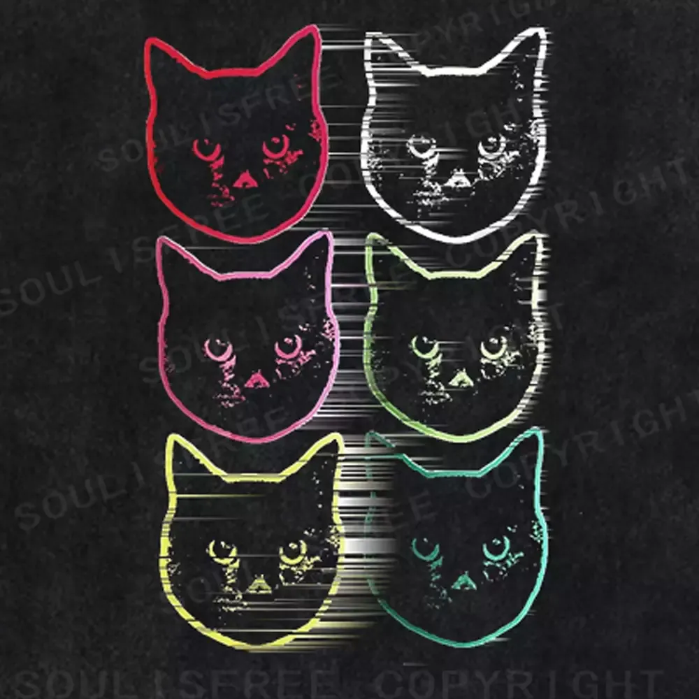 Soulisfree Feline Frequency Shift Washed Tee