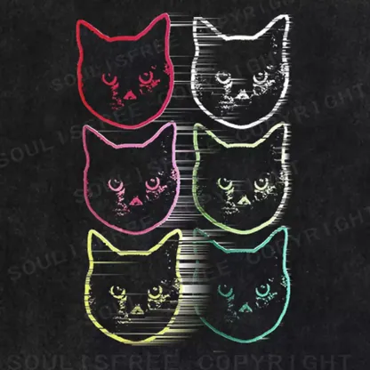 Soulisfree Feline Frequency Shift Washed Tee
