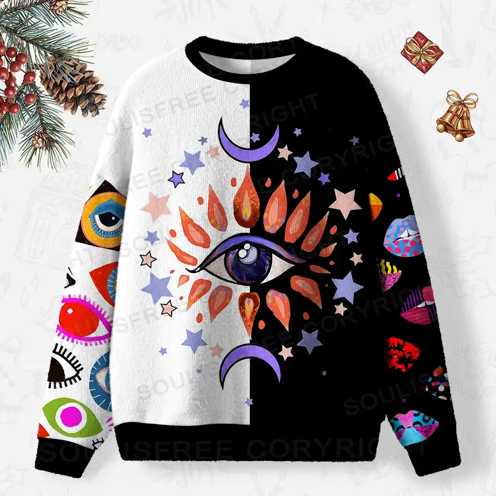 Stellar Gaze Ugly Christmas Knit Sweatshirt