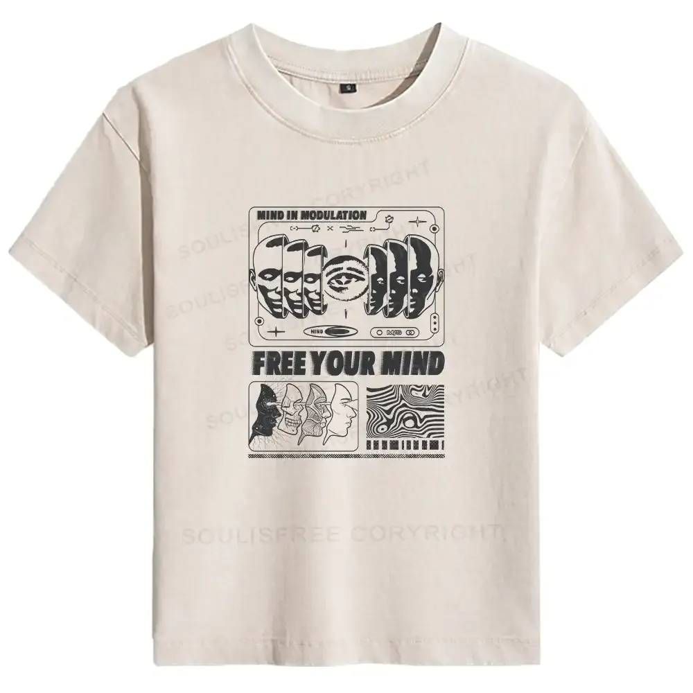 Designed Free Your Mind Basic Washed T-shirt